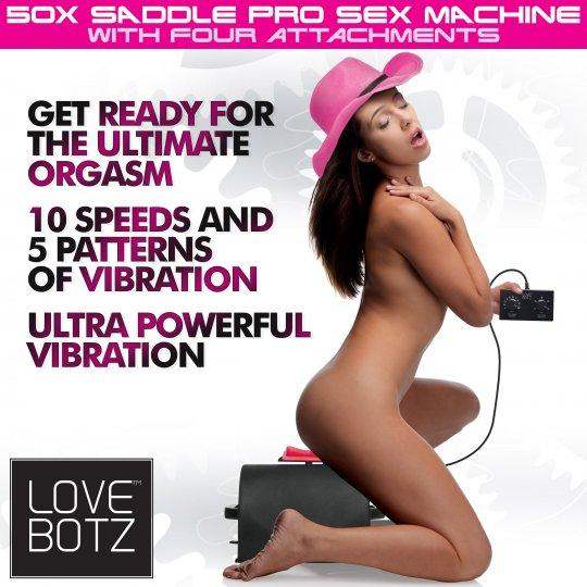 50X Saddle Pro | Fucking Machine - Sex Machine with 4 Attachments - The Dildo Hub