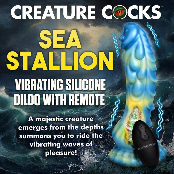 8.3 Inch Sea Stallion Vibrating Fantasy Dildo with Remote - The Dildo Hub