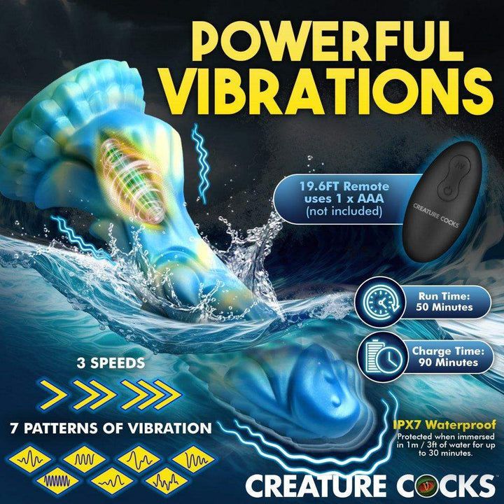 8.3 Inch Sea Stallion Vibrating Fantasy Dildo with Remote - The Dildo Hub