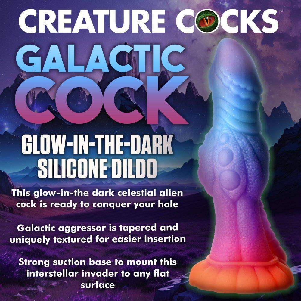 8.5 Inch Galactic Cock | Glow-in-the-Dark Silicone Alien Dildo - The Dildo Hub