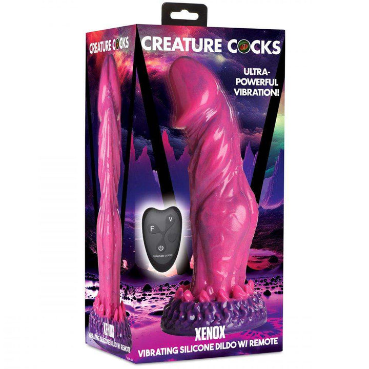 š½ 9.75 Inch Xenox Vibrating Xenomorph Dildo with Remote - The Dildo Hub