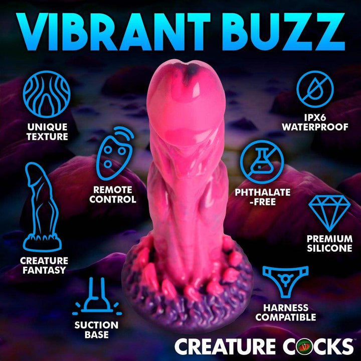 š½ 9.75 Inch Xenox Vibrating Xenomorph Dildo with Remote - The Dildo Hub