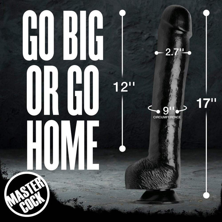 The Black Destroyer 17 Inch Huge Realistic Dildo w/ Suction Cup