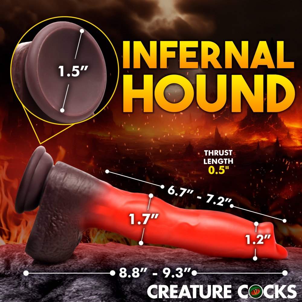 Ramming Hound 9 Inch Thrusting & Vibrating Dog Knot Dildo w/ Suction Cup