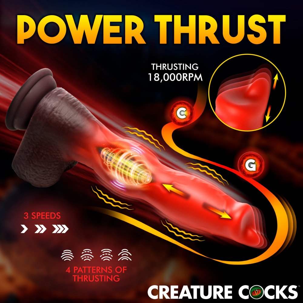 Ramming Hound 9 Inch Thrusting & Vibrating Dog Knot Dildo w/ Suction Cup