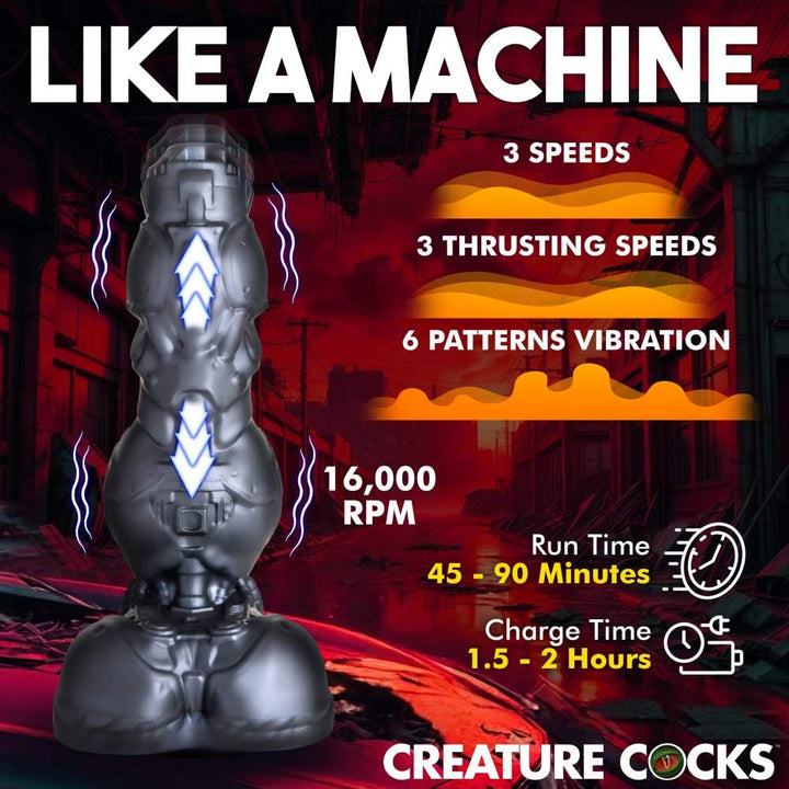 Cyborg Cock 9 Inch Thrusting & Vibrating Monster Dildo w/ Suction Cup