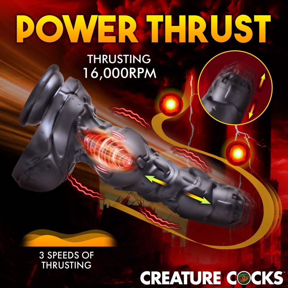 Cyborg Cock 9 Inch Thrusting & Vibrating Monster Dildo w/ Suction Cup