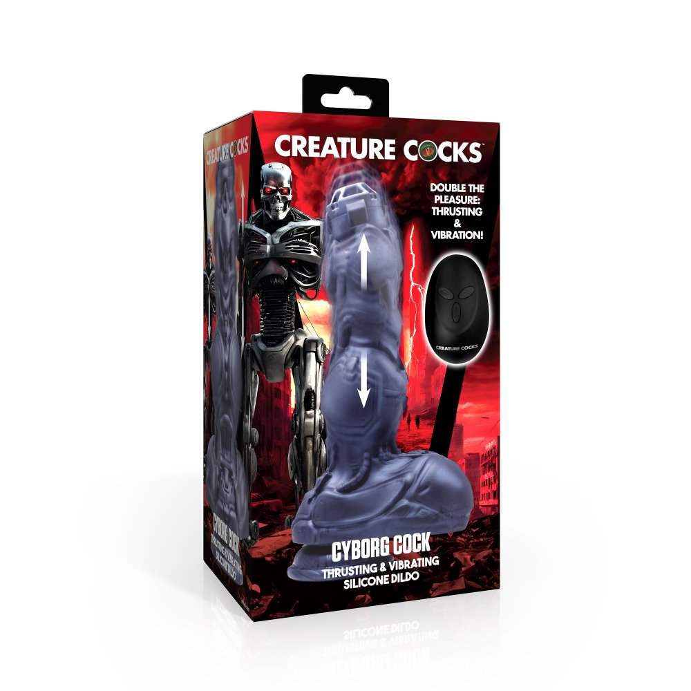 Cyborg Cock 9 Inch Thrusting & Vibrating Monster Dildo w/ Suction Cup