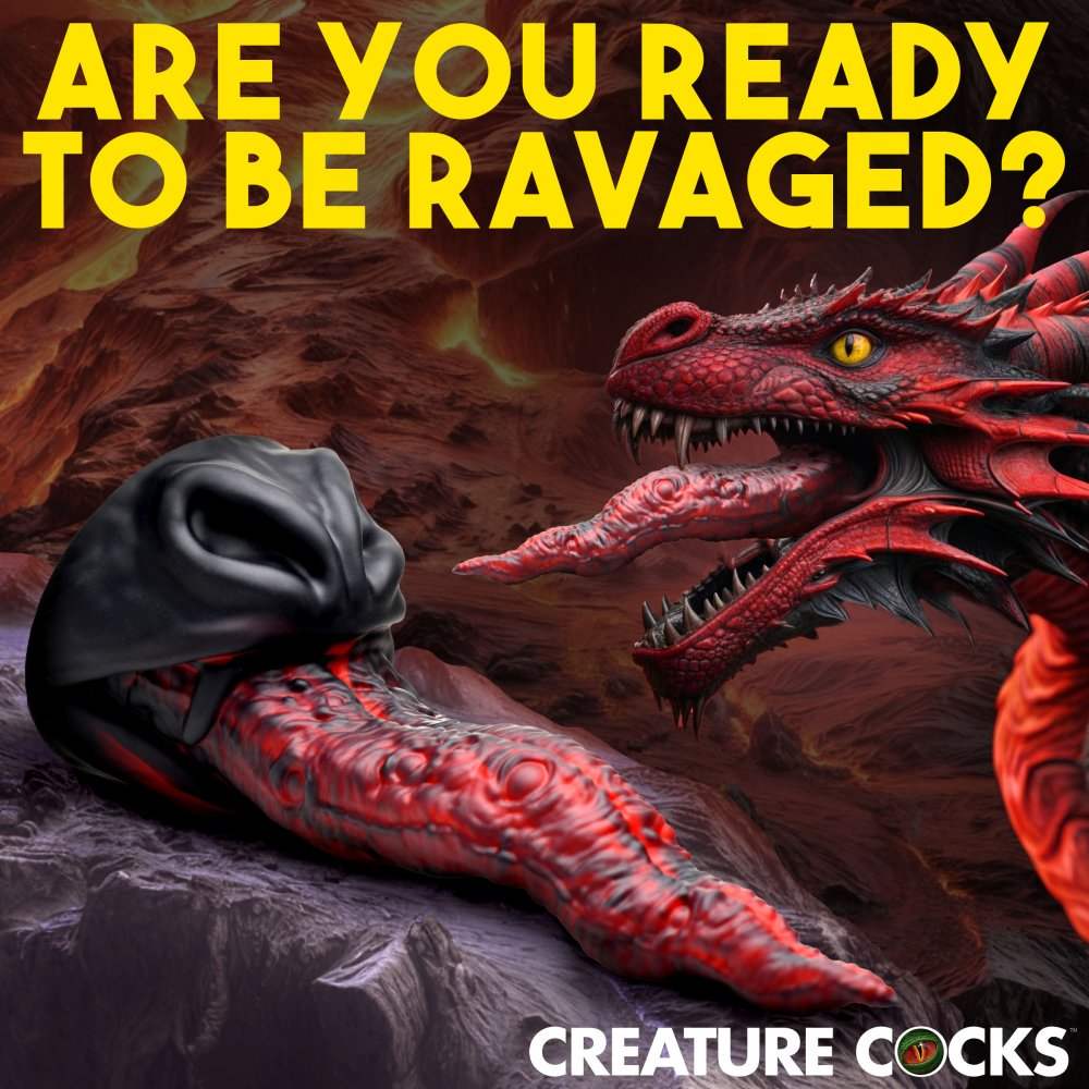 Dragon Tongue 9.6 Inch Silicone Monster Dildo w/ Suction Cup