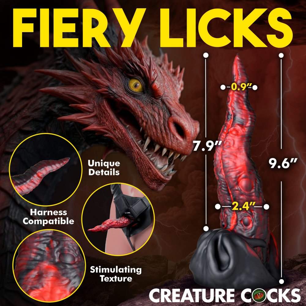 Dragon Tongue 9.6 Inch Silicone Monster Dildo w/ Suction Cup
