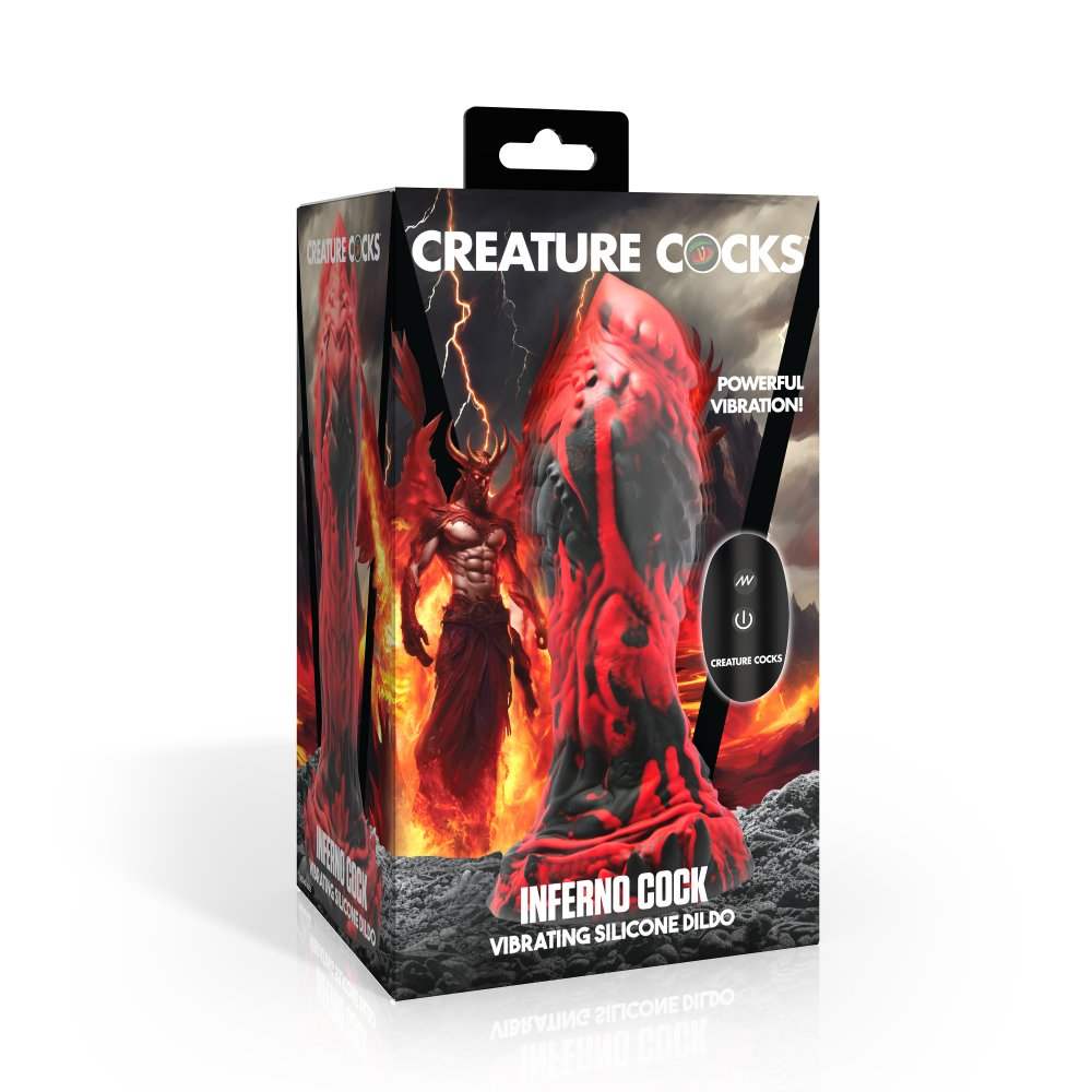 Inferno Cock 7.8 Inch Vibrating Silicone Dragon Dildo w/ Suction Cup