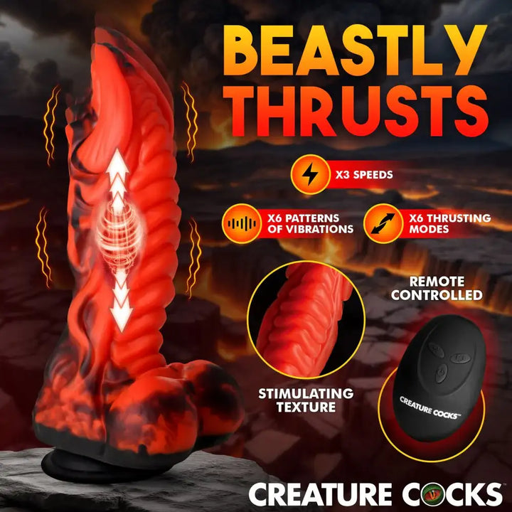 Dragon Thrust 9.5 Inch Thrusting & Vibrating Fantasy Dildo w/ Suction Cup