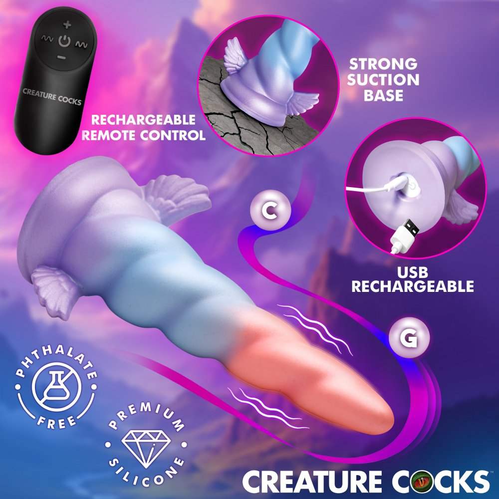 Dream Rider 7.8 Inch Vibrating Silicone Unicorn Dildo w/ Suction Cup