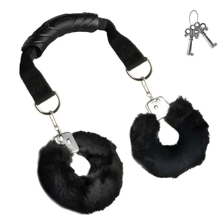 Furry Handcuffs with Handle - Great for Light BDSM Play