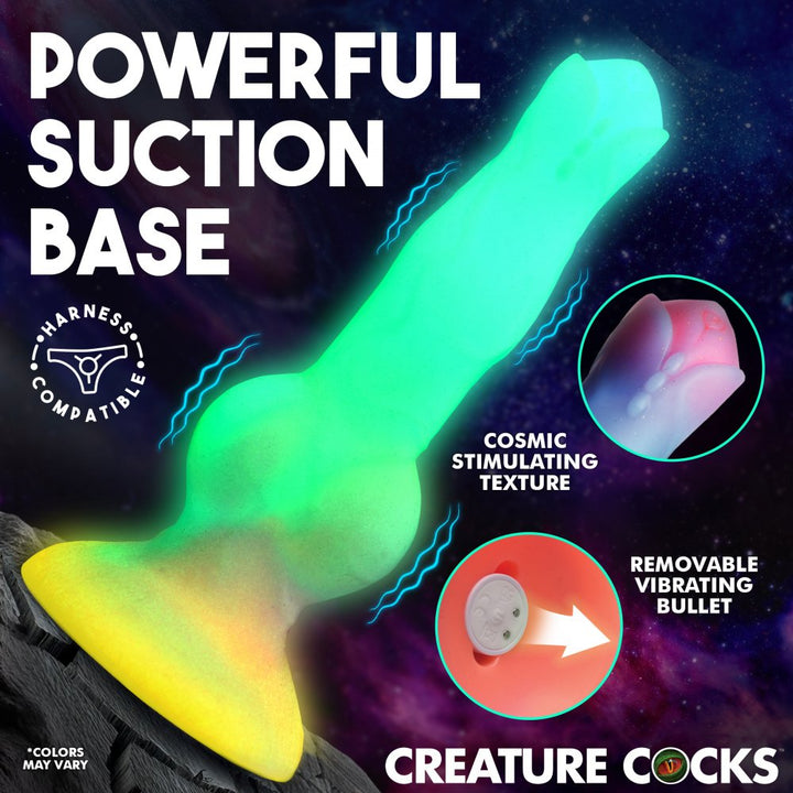 Astro Cock 8.1 Inch Vibrating & Glowing Dog Knot Dildo w/ Suction Cup
