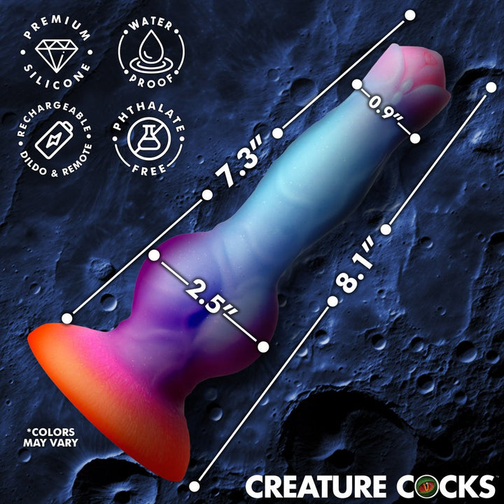 Astro Cock 8.1 Inch Vibrating & Glowing Dog Knot Dildo w/ Suction Cup