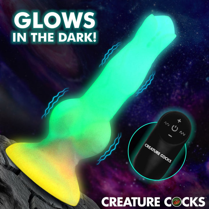 Astro Cock 8.1 Inch Vibrating & Glowing Dog Knot Dildo w/ Suction Cup