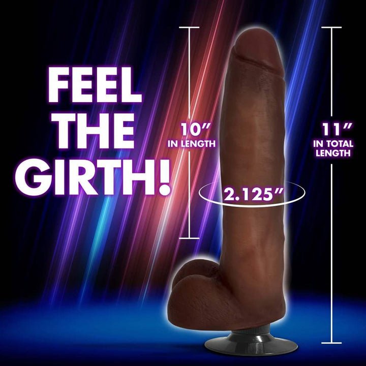 Dark Jock 11 Inch Realistic Vibrating Dildo w/ Suction Cup & Balls