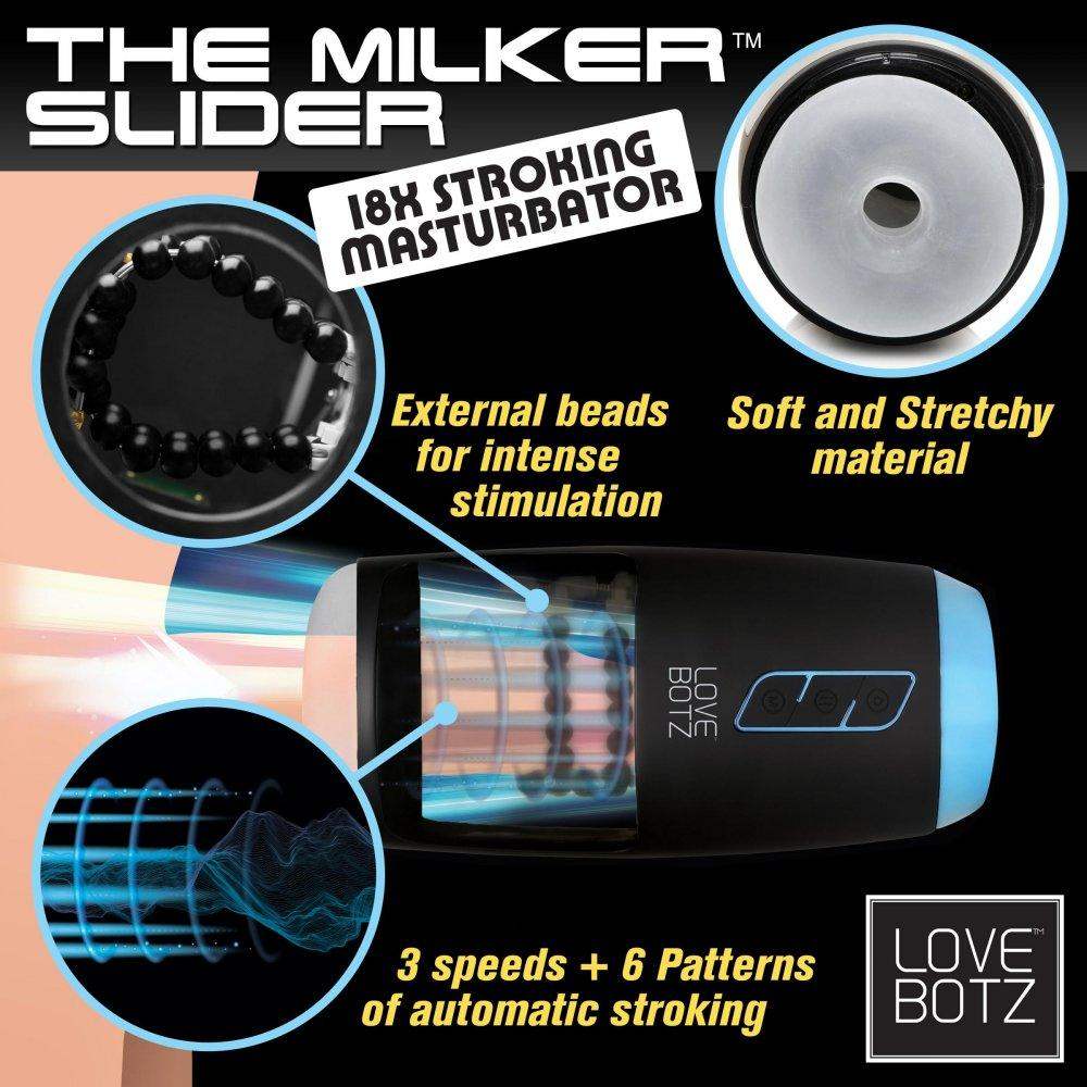 The Milker Slider 18X Stroking Masturbator - Vibrating Masturbator - The Dildo Hub