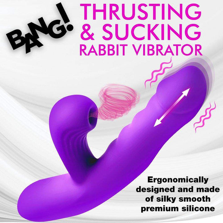 Thrusting and Sucking Silicone Rabbit Vibrator - The Dildo Hub