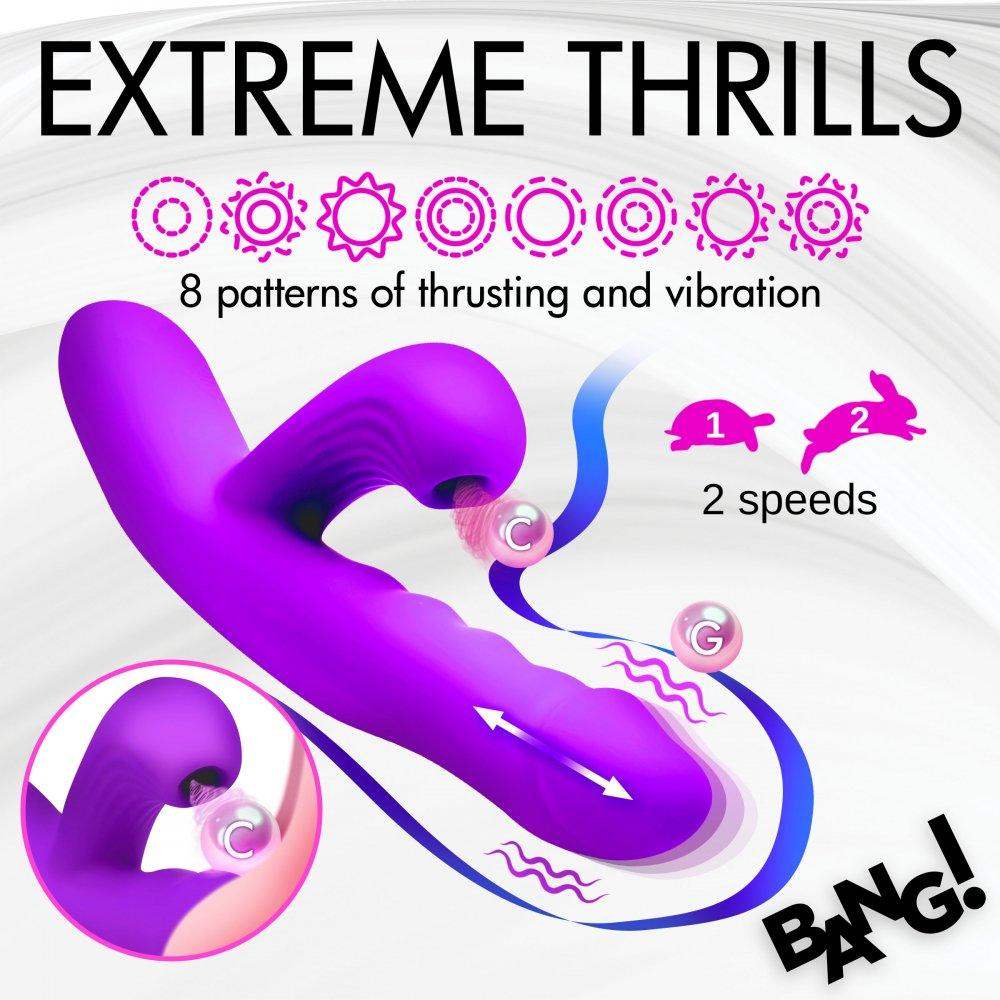 Thrusting and Sucking Silicone Rabbit Vibrator - The Dildo Hub