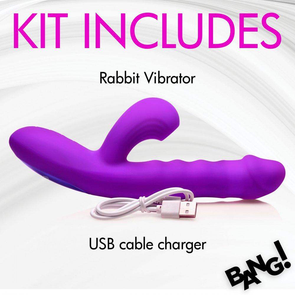 Thrusting and Sucking Silicone Rabbit Vibrator - The Dildo Hub