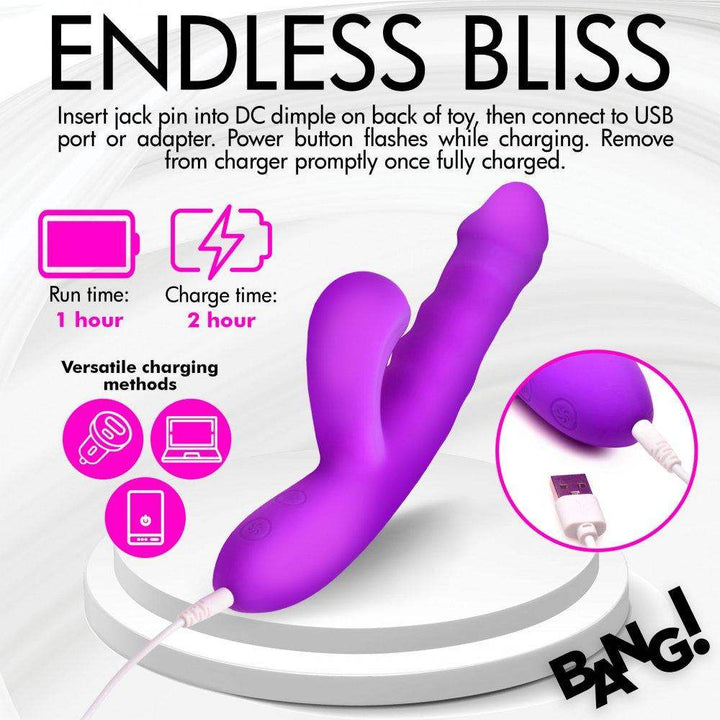 Thrusting and Sucking Silicone Rabbit Vibrator - The Dildo Hub