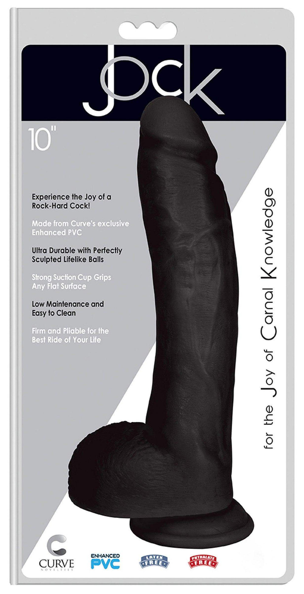 10 Inch Black Jock | Large Realistic Dildo - Huge Realistic Dildo - Extreme Dildo - The Dildo Hub
