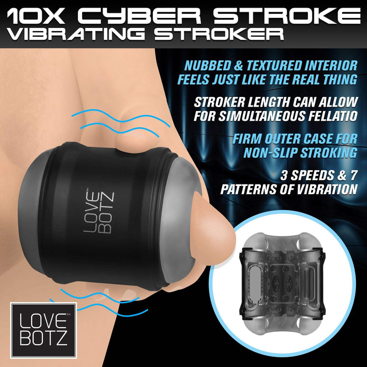 10X Cyber Stroke | Vibrating Masturbator - Cock Stroker - The Dildo Hub