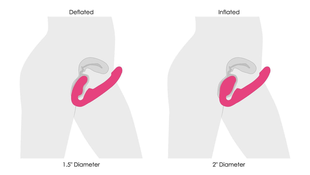 10X Remote Control Ergo-Fit G-Pulse Inflatable and Vibrating Strapless Strap-on - Pink - The Dildo Hub