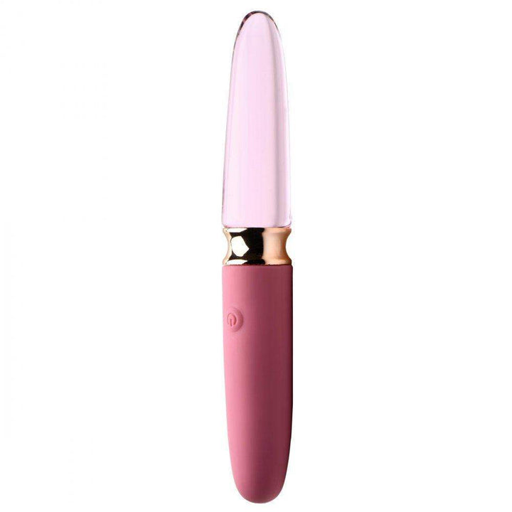 10X Rosé Dual Ended Smooth Silicone and Glass Vibrator - The Dildo Hub