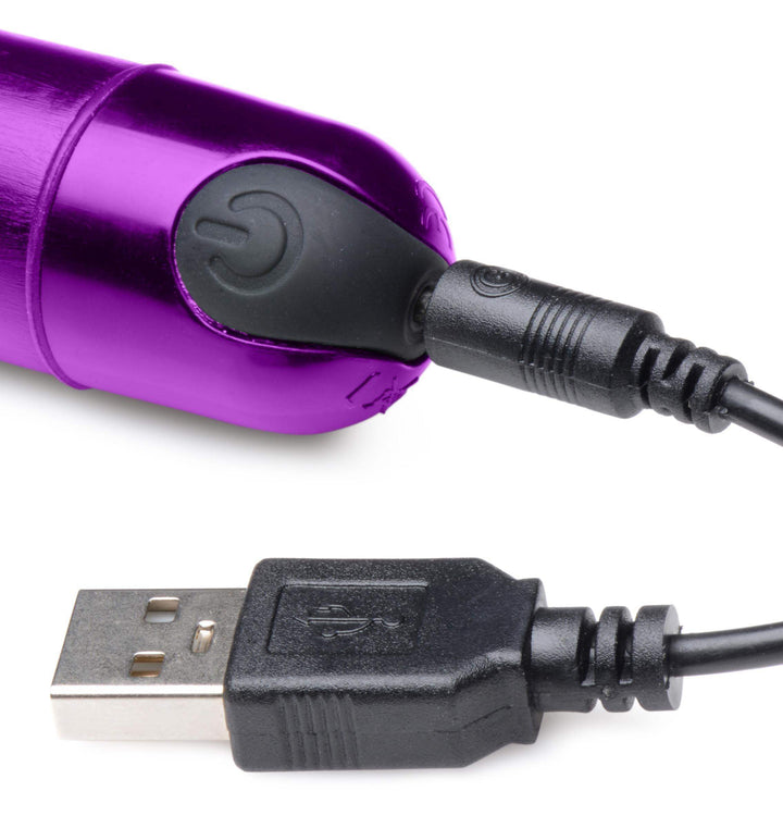 10X Slim Metallic Bullet Vibrator - Purple - The Dildo Hub
