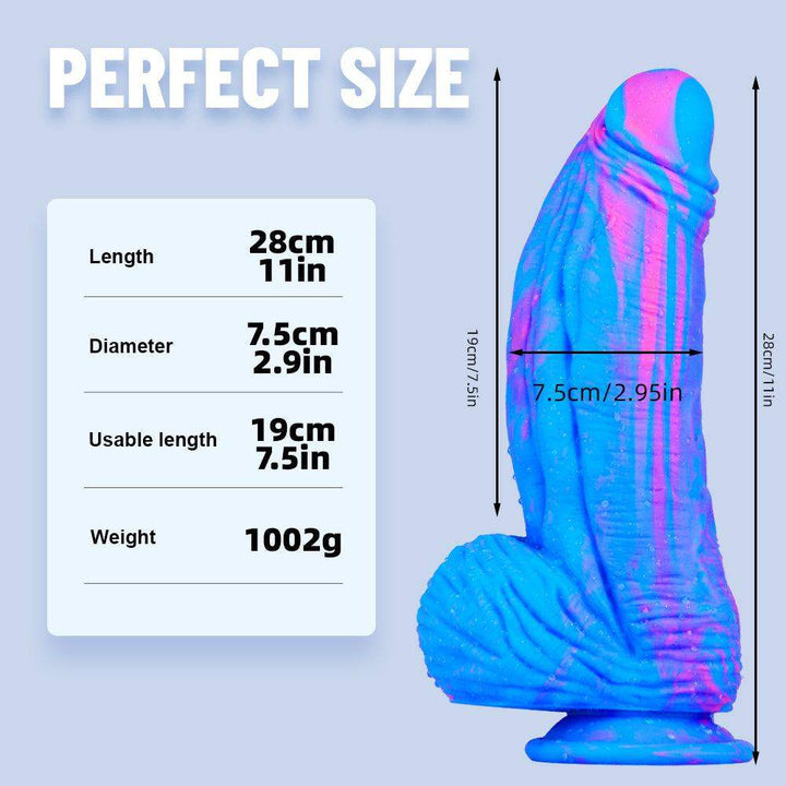 ✨ 11 Inch Party Dong Glittered Silicone Dildo - The Dildo Hub