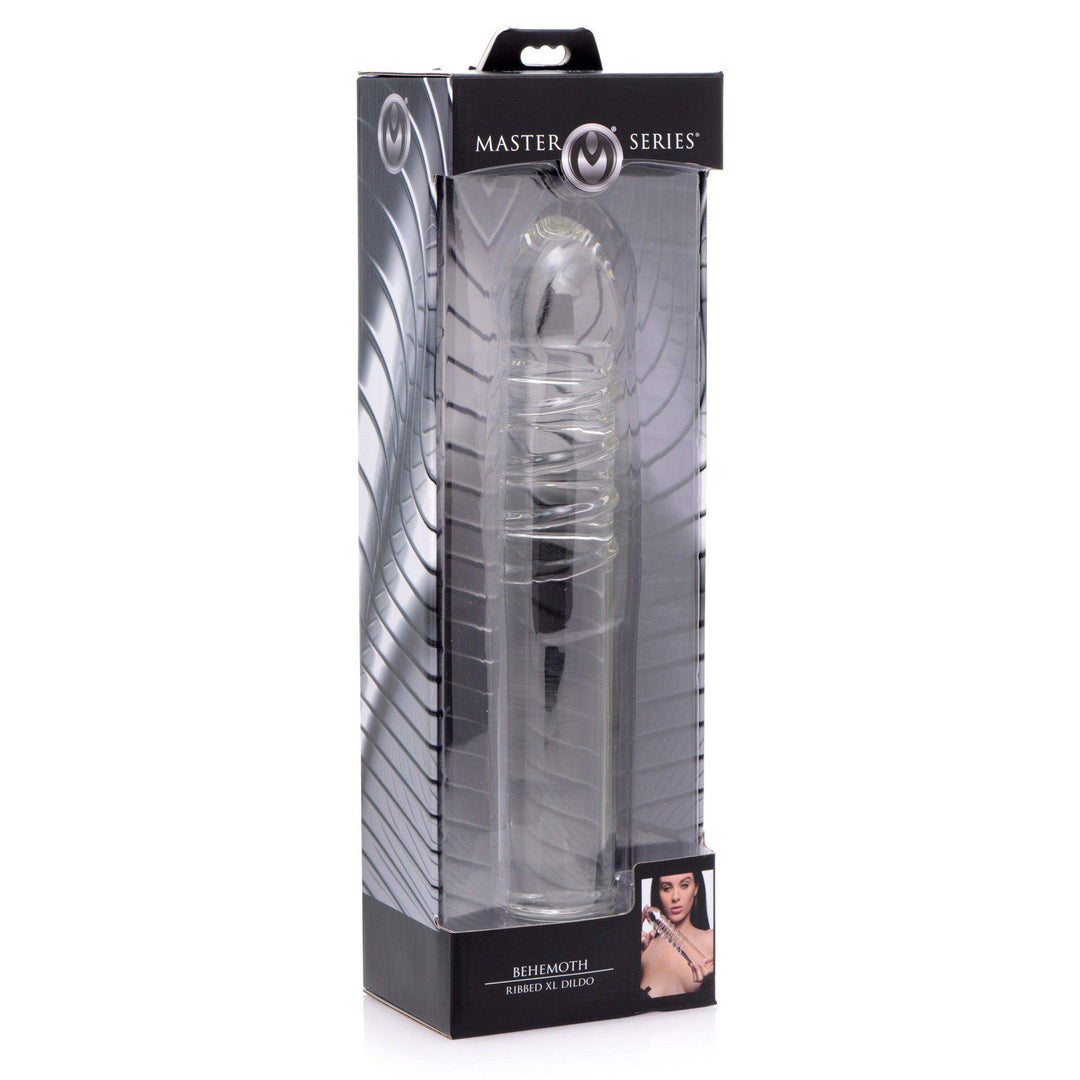 12.25 Inch Behemoth | Large Glass Dildo - Big Glass Dildo - Ribbed Glass Dildo - The Dildo Hub