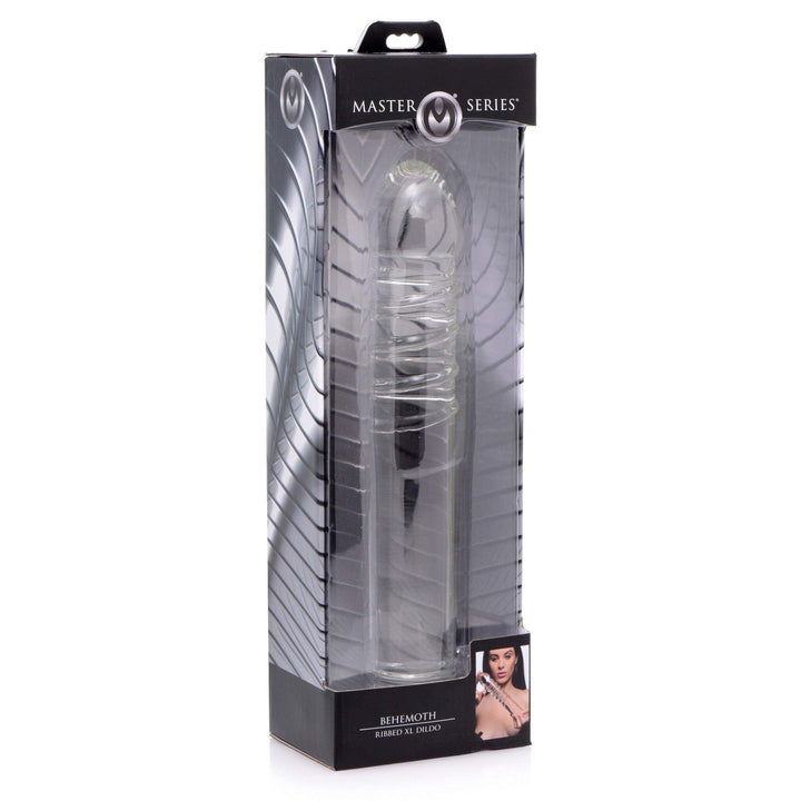 12.25 Inch Behemoth | Large Glass Dildo - Big Glass Dildo - Ribbed Glass Dildo - The Dildo Hub