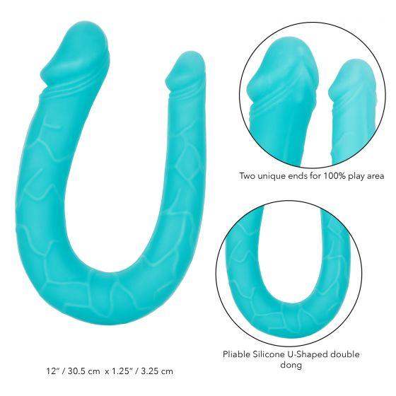12 Inch Teal Double Dong | Extra Large Dildo - Huge Double Dildo - Double-Headed Dildo - The Dildo Hub