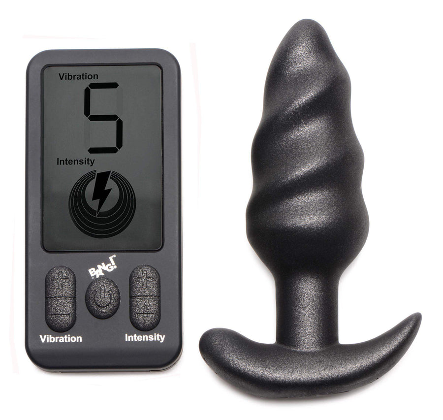 25X Vibrating Silicone Swirl Plug with Remote Control - The Dildo Hub