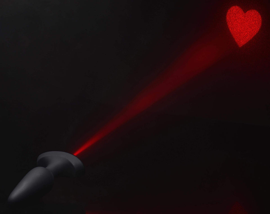 28X Laser Heart Silicone Anal Plug with Remote – Medium | Booty Sparks - The Dildo Hub