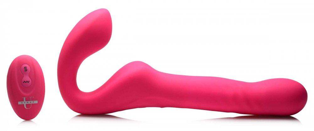 30X Thrusting and Vibrating Strapless Strap-On With Remote Control - The Dildo Hub