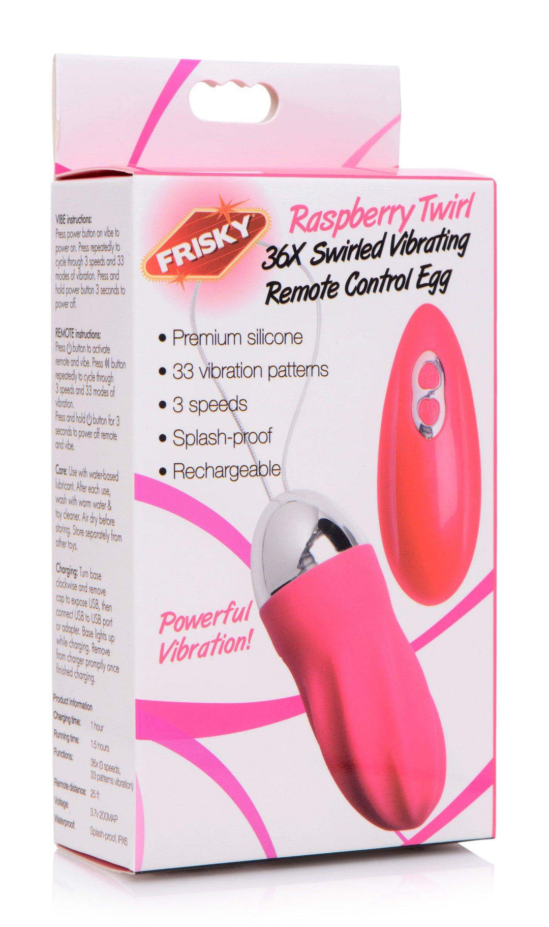 36X Swirled Vibrating Remote Control Egg - The Dildo Hub