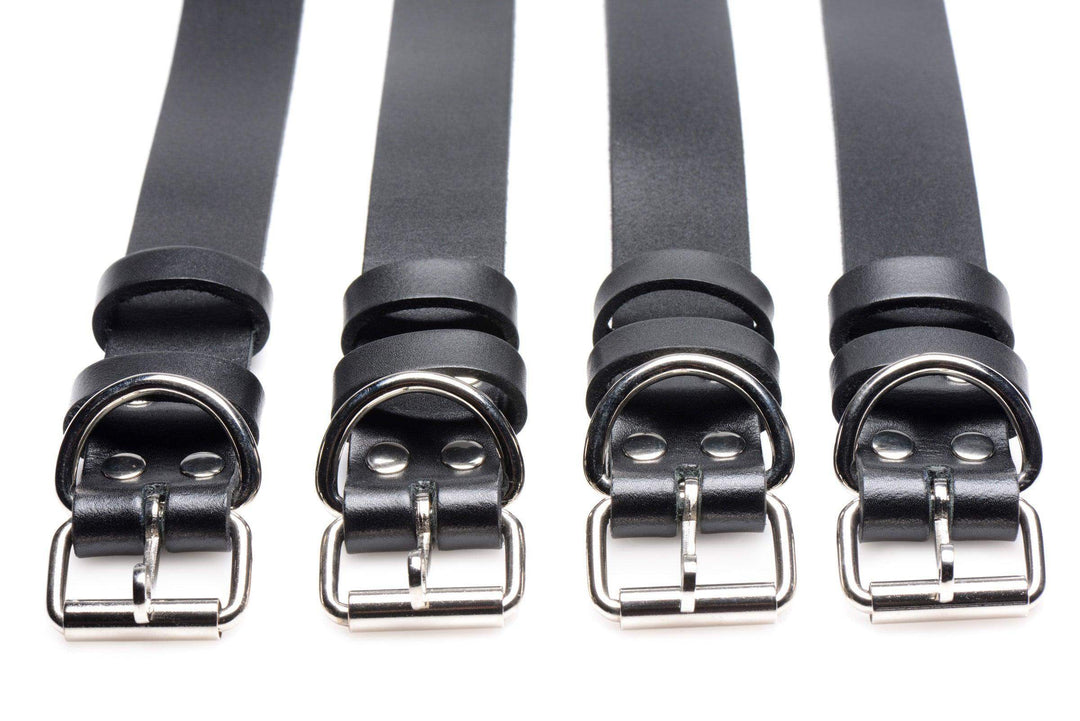 4 Pack Leather Locking Bondage Straps - The Dildo Hub