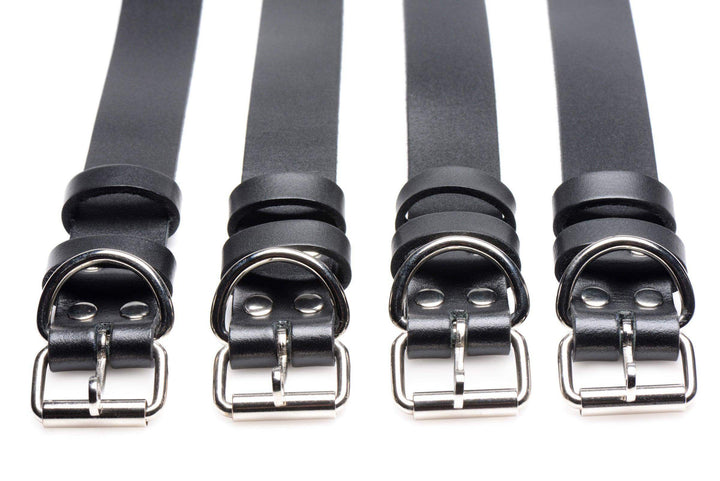 4 Pack Leather Locking Bondage Straps - The Dildo Hub