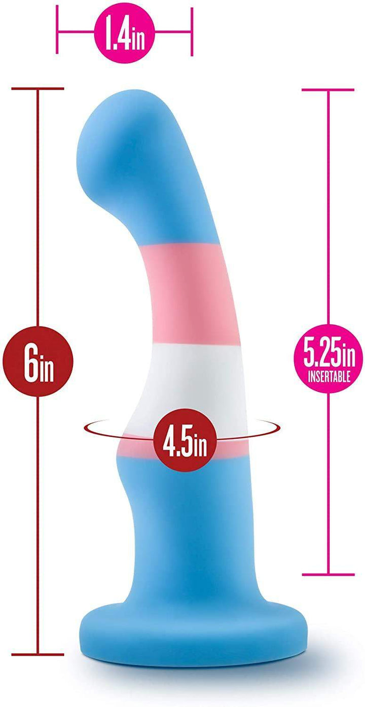 6 Inch Pride P2 True Blue Silicone Dildo With Suction Cup Base - The Dildo Hub