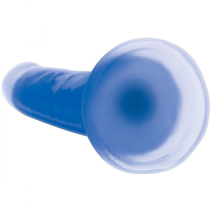 7 Inch Glow-in-the-Dark Silicone Dildo - Blue - The Dildo Hub