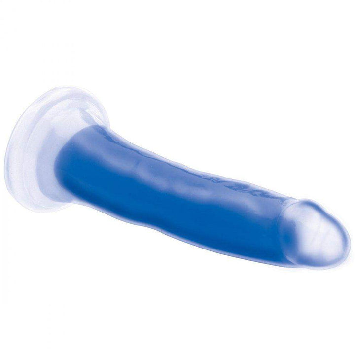 7 Inch Glow-in-the-Dark Silicone Dildo - Blue - The Dildo Hub