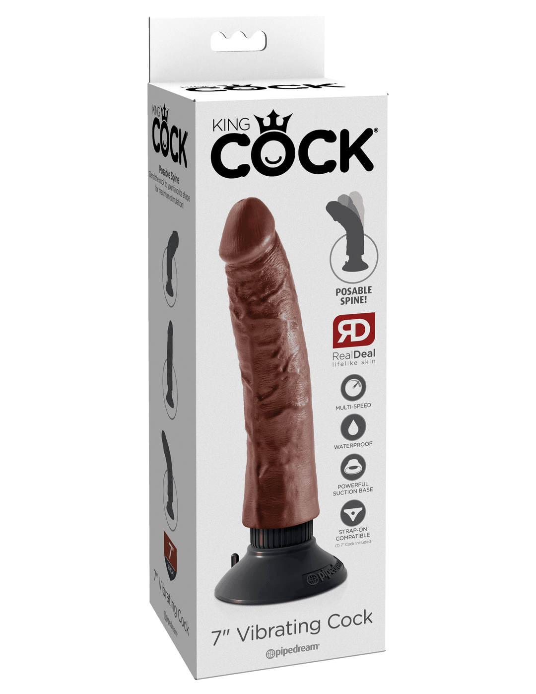 7 Inch King Cock Realistic Vibrating Dildo - The Dildo Hub