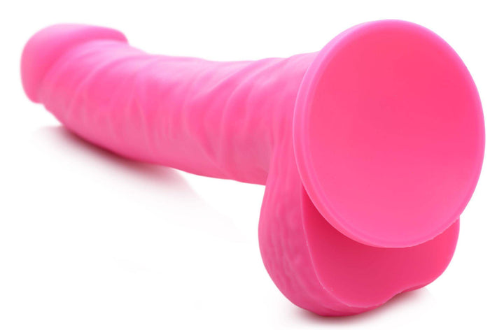 7 Inch Realistic Silicone Dildo with Balls - Cherry - The Dildo Hub