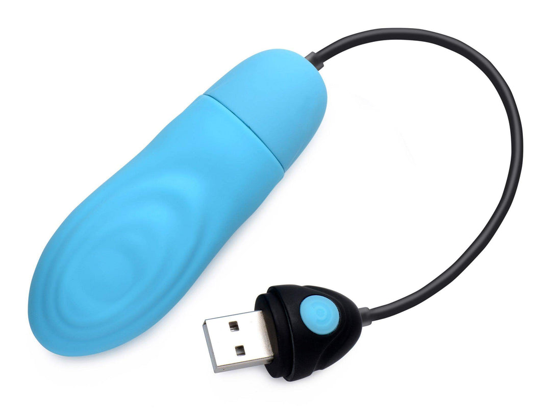7X Pulsing Rechargeable Silicone Vibrator - Blue - The Dildo Hub