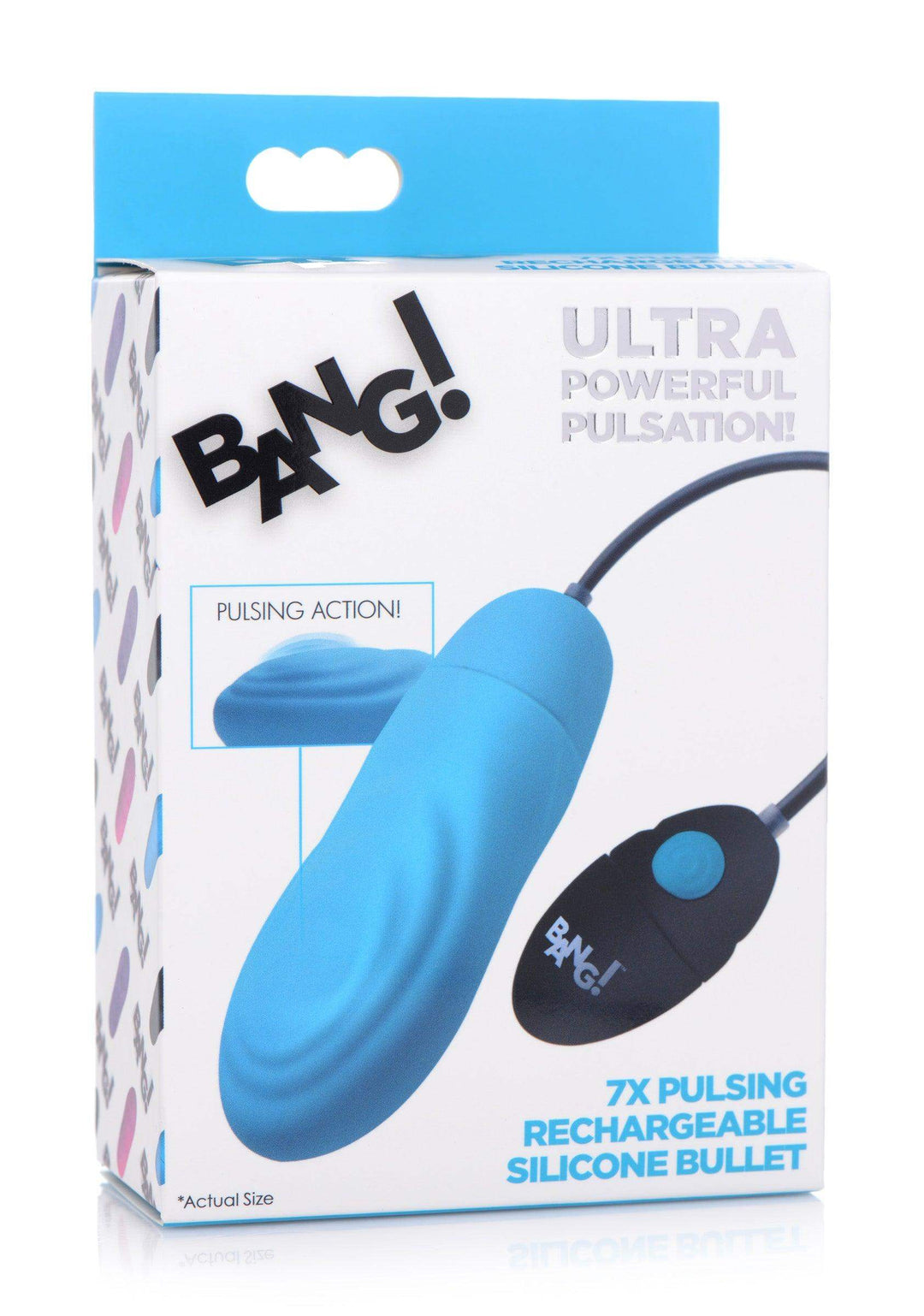 7X Pulsing Rechargeable Silicone Vibrator - Blue - The Dildo Hub
