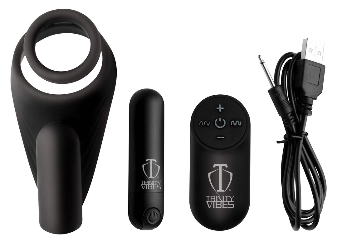7X Silicone C-Ring with Vibrating Taint Stimulator - The Dildo Hub